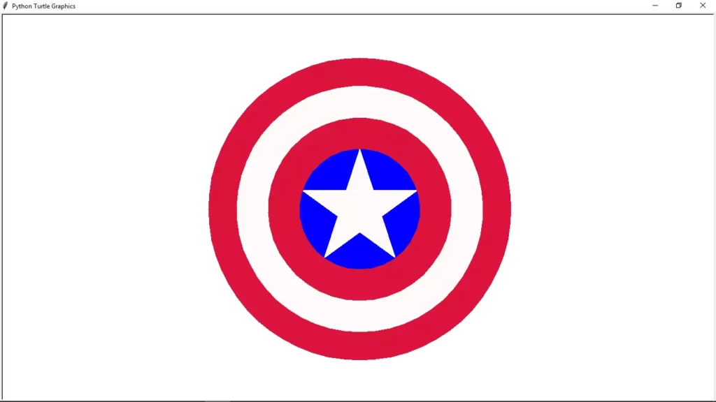 Drawing Captain america shield using python output