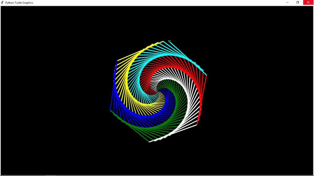 Spiral Hexagon Python Drawing